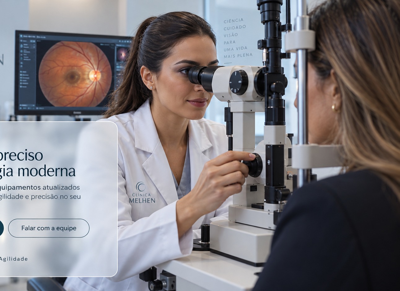 Exames oftalmológicos com tecnologia moderna na Clínica Melhen