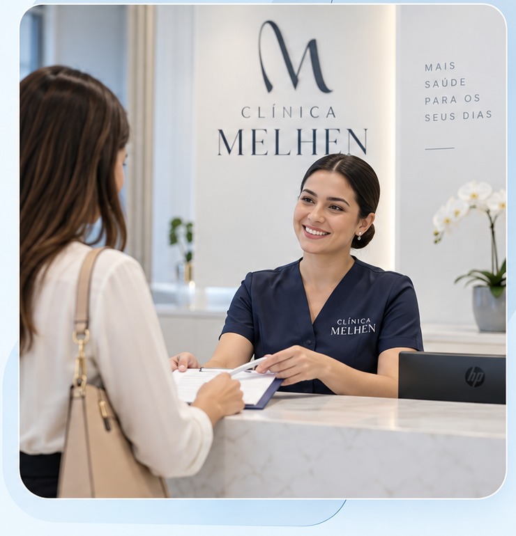 Recepção e atendimento da Clínica Melhen em Chapadão do Sul