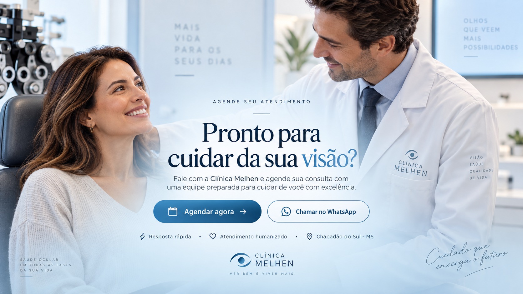 Equipe da Clínica Melhen pronta para cuidar da sua visão